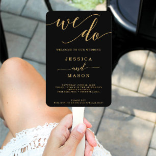 Elegant Minimal Gold We Do All In One Invitation