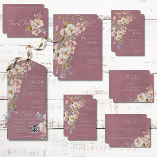 Pastel Floral Modern Pink Wedding Save The Date