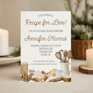 She's Found her Recipe for Love! Bridal Shower Square Sticker