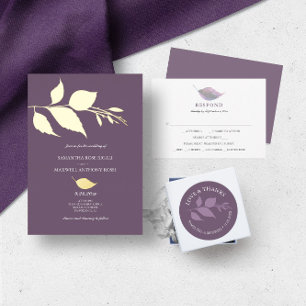 Wedding Website Insert Card Purple