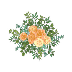 Peach Wedding Classic Floral Roses Invitation