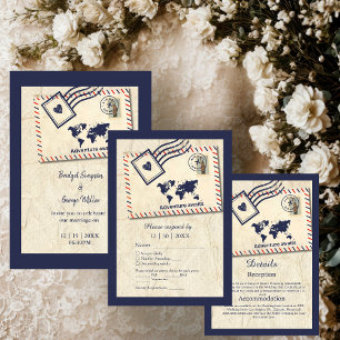 Adventure Rustic Destination save the date wedding Invitation