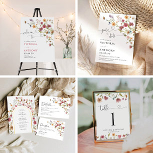 Wildflowers All in One Wedding Invite