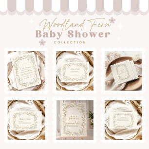 Rustic Woodland Fern Baby Shower Invitation