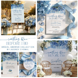 Something Blue Before I Do Blue Hydrangea Bridal Invitation