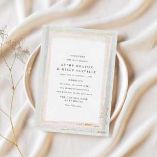 Gold Foil Watercolor Border Wedding Invitation Foi