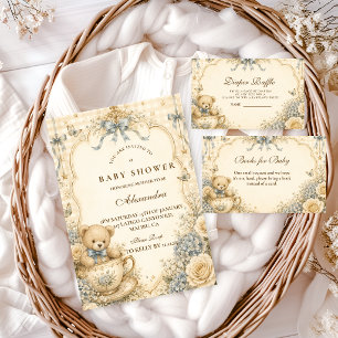 Vintage Teddy Bear Baby Shower Napkin