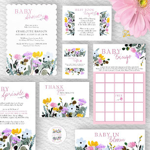 Wildflower Lawn Pretty Baby Shower Invitation