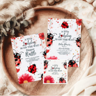 Boho Little Ladybug Baby Shower Books for Baby Enclosure Card