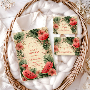 Watermelon Botanical Garden Diapper Raffle  Enclosure Card