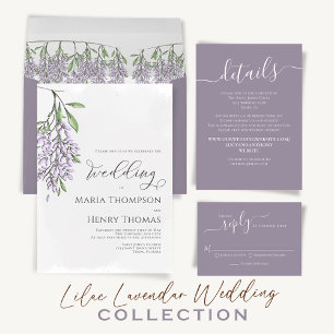Reply QR Code Wedding RSVP Lilac Enclosure Card