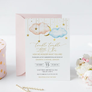 Gender Reveal Thank You Card, Twinkle Little Star
