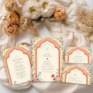 Elegant Floral Islamic Wedding Invitation