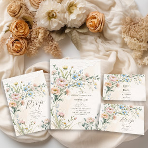 Whimsical Pastel Wildflower Wedding Save The Date