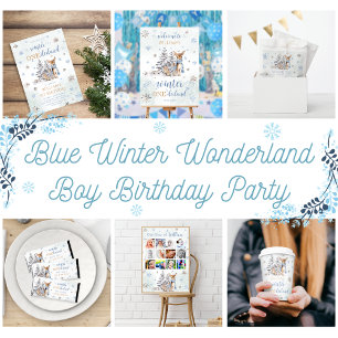 Cute Deer Winter Onederland Birthday Invitation