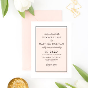 Blush Colour Block Minimalist Invitation