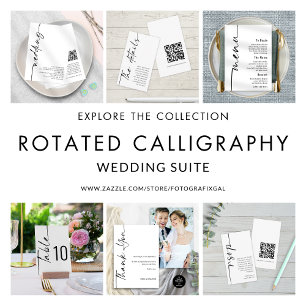 BUDGET Calligraphy QR Code Wedding Evening Invite