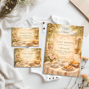 Italian Café Garden Diapper Raffle Enclosure Card