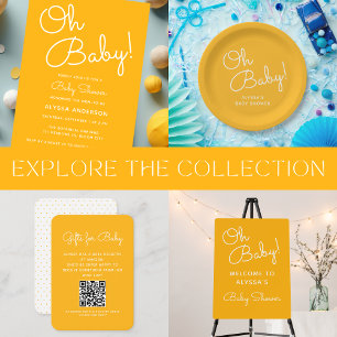 Oh Baby Modern Minimal Yellow Summer Baby Shower