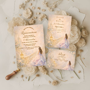 Enchanted Palace Fairytale Quinceañera RSVP Card