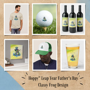 "Hoppy" Father's Day Frog Top Hat and Tie Design Invitation