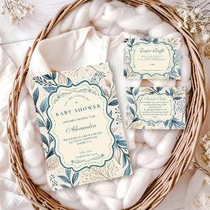 Soft Wildflower Cottage Baby Shower Diapper Raffle Enclosure Card