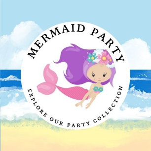 Mermaid Pink Purple Birthday Party Invitation