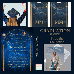 Graduation Photo Evening Stars Party Invitation