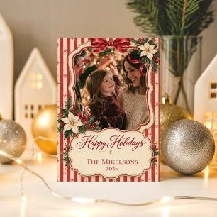 Coquette Retro Candy Stripe Christmas Wrapping Paper