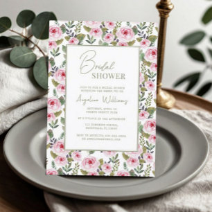 Minimalist Script Bridal Shower Recipe Card. Enclosure Card