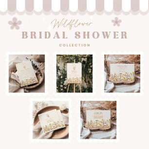 Yellow Wildflowers and Daisies Bridal Shower Invitation