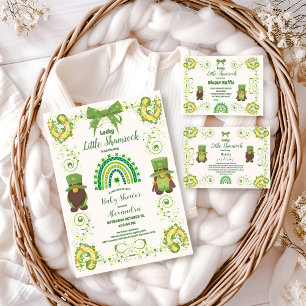 Cute Lucky Little Shamrock Baby Shower Invitation