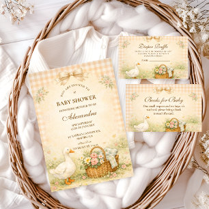 Whimsical Silly Goose Spring Baby Shower Napkin