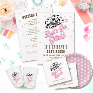 Pink Last Rodeo Bachelorette Party Invitation