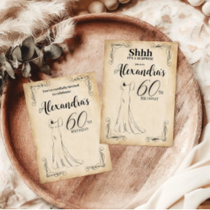 Vintage Elegant Dress 60th Birthday Party Invitation