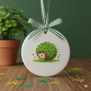 Funny Hedgehog Party Pooper St. Patrick’s Day Ceramic Tree Decoration