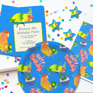 Lovebird Parrot Birthday Party Cute Bright Bird Invitation