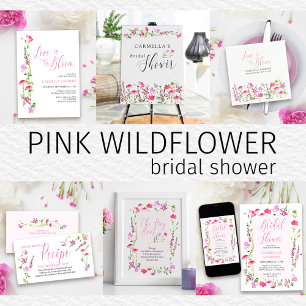 Ring Hunt Game Pink Wildflower Bridal Shower Poster