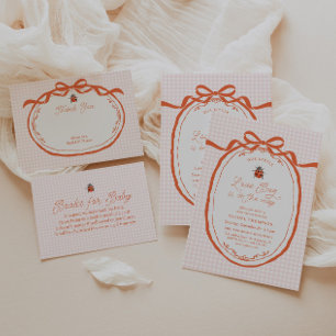 A Little Love Bug On The Way Pink Baby Shower Invitation