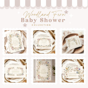 Boho Woodland Fern Baby Shower Invitation