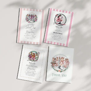 Chic Social Club Après Ski Bachelorette Weekend Tri-Fold Invitation