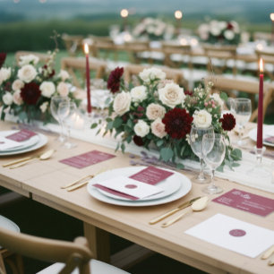 Wedding Formal Burgundy Finer Details Invitation