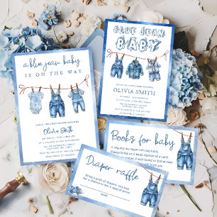 Blue Jean Baby Boy Shower Invitation
