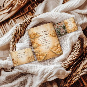 Photo One Sweet Little Bun First Birthday Invitation