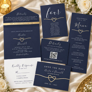 Elegant Navy Blue Wedding Program