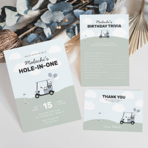 Boys' Hole-In-One Golf 1st Birthday Invitation