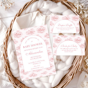 Luxury Blush Toile Baby Shower Napkin