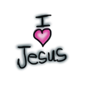 I Love Jesus I Heart Jesus White  3 Cm Round Badge