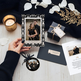 Modern Frame Evergreen Trees Photo Frame Birth Glass Tree Decoration