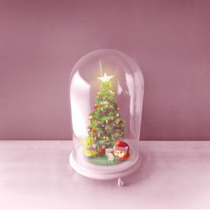 Christmas Tree in a Glass Dome Card